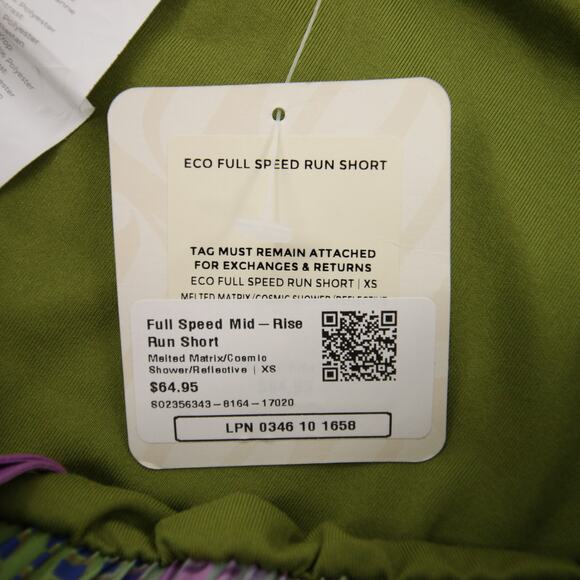 Fabletics Shorts Green Pink Multicolor Mid Rise Running Zipper Pocket XS NWT - Picture 9 of 14